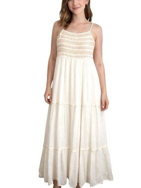 New Zara Combination Tiered Midi Dress XS